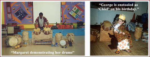 drum equipment and traditional african dress